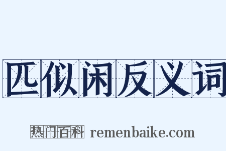 匹似闲反义词是什么意思的图片